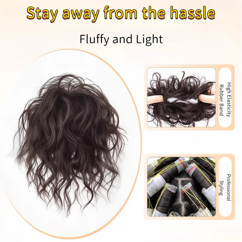 Elegant Wool Curly Synthetic Hair Bun with Elastic Band for Daily Updos