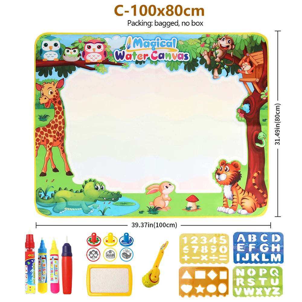 Reusable Water Drawing Mat for Kids 80x100cm Educational Art & Doodle Toy