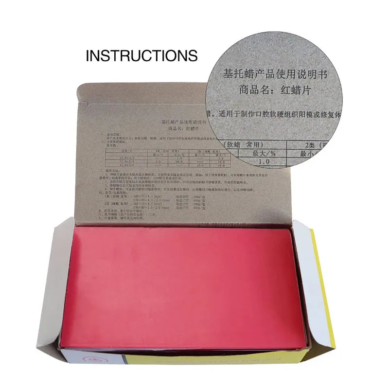Red Wax Sheets for Jewelry Casting and Dental Modeling 1.3mm Thickness