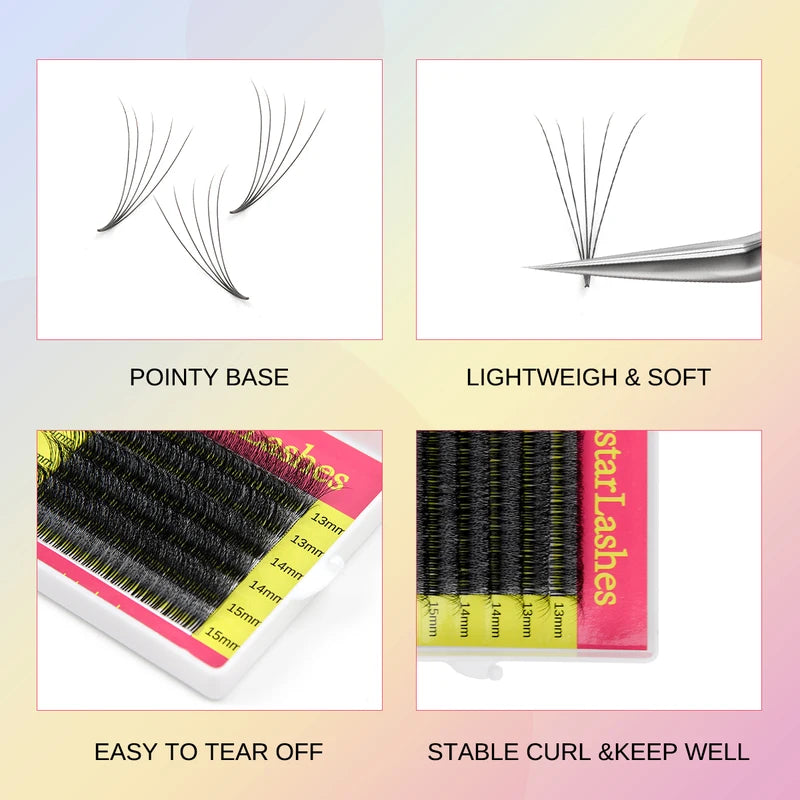 Premade Eyelash Extension Fans 4D-8D Volume Lashes Natural Fluffy Lash Fans