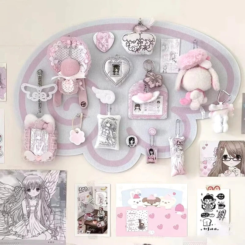 Angel Wing Felt Board Wall Decor - Cute Storage & Photo Display for Bedroom & Living Room