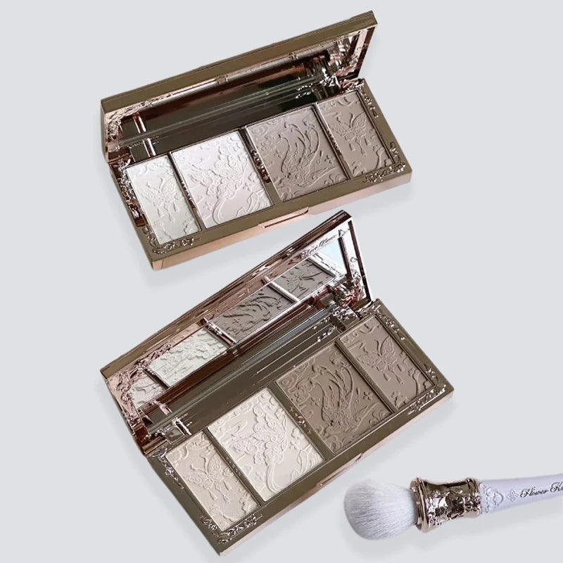 Contour Palette Highlighter & Bronzer Makeup Set - Waterproof, Long-Lasting, Vegan Beauty