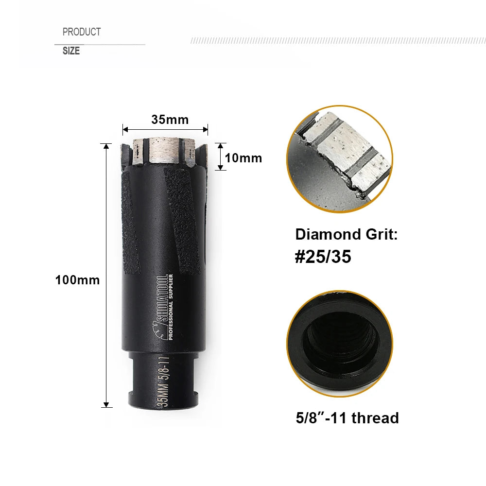 Diamond Core Drill Bit 35mm for Marble Concrete Granite Dry Wet Use