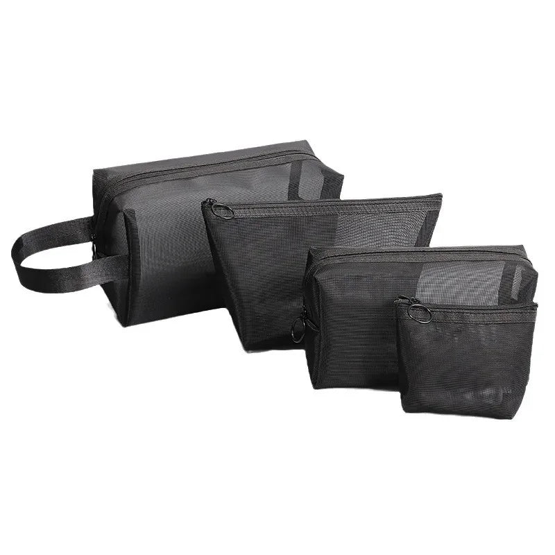 Translucent Makeup Organizer Kit with Heart Shape Travel Toiletry Bags - Small & Large