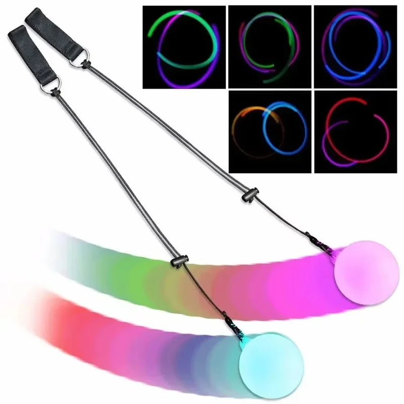 LED Poi Balls for Belly Dance & Stage Performance - Luminous Light Up Props, 7.4cm