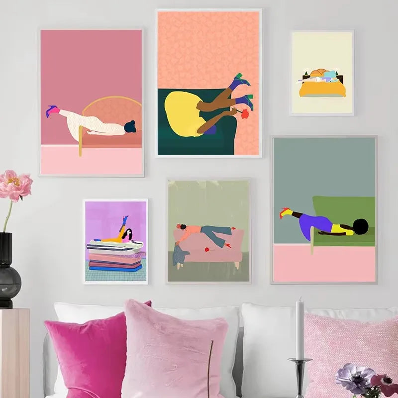 Abstract Woman Mood Wall Art Canvas Poster for Living Room Home Decor