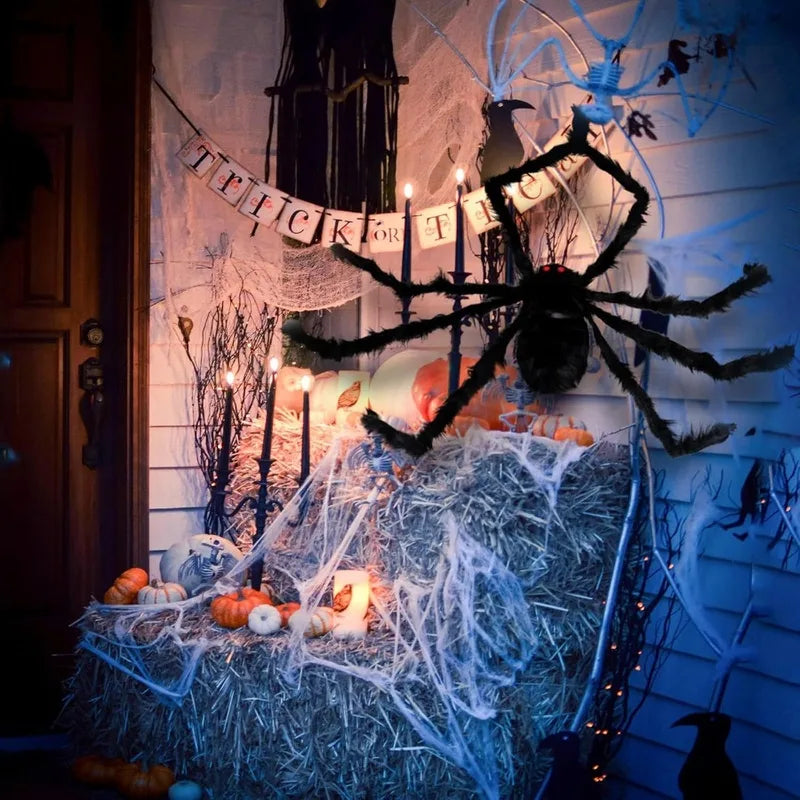 Giant Halloween Black Spider Decoration Indoor Outdoor Halloween Prop 30cm-200cm