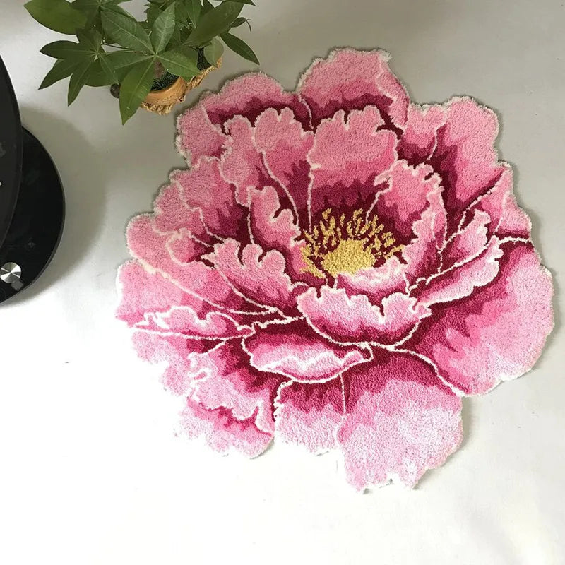 Round Thick Flower Carpet Rug for Living Room Bedroom Hallway Kids Door Mat