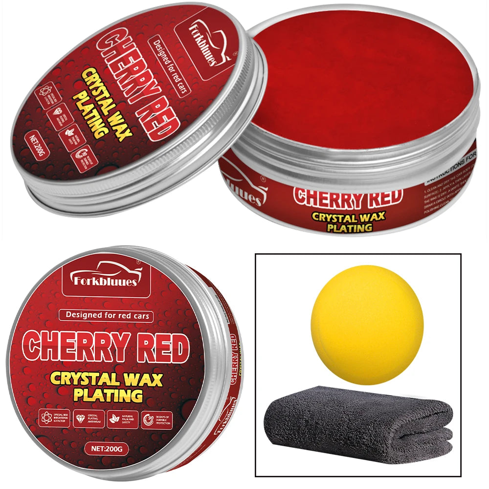 Car Wax Crystal Plating Set with Sponge - Hard Glossy Auto Paint Coating & Scratch Repair