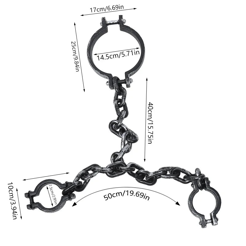 Halloween Fake Chains Haunted House Decor Prisoner Costume Accessories Plastic Links