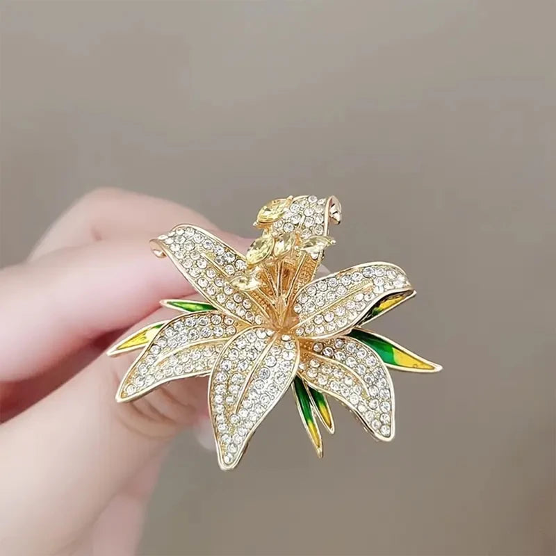 Elegant Lily Flower Brooch Pin - Versatile Fashion Jewelry Accessory