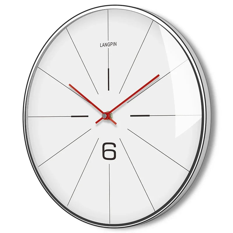 Large Modern Wall Clock for Living Room Bedroom Office - Metal Design
