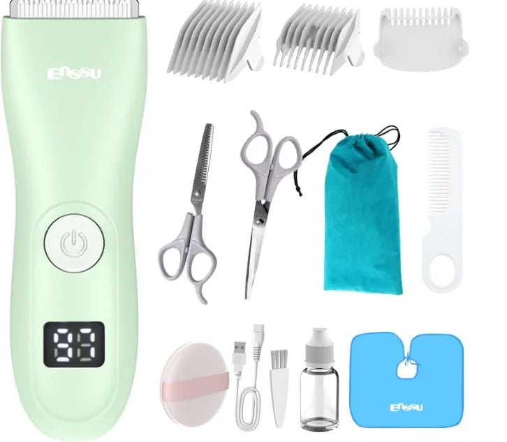 Baby Hair Clipper Ultra Quiet Waterproof Electric Trimmer for Infants & Kids