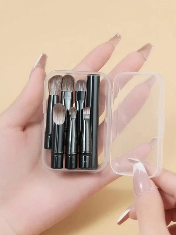 6-Piece Portable Makeup Brush Replacement Set - Travel Friendly