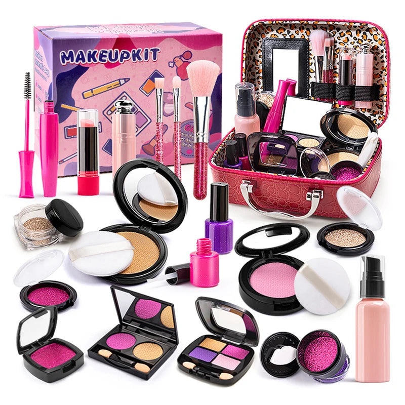 Kids Makeup Toy Set 11/21pcs Portable Washable Pretend Play Gift for Children