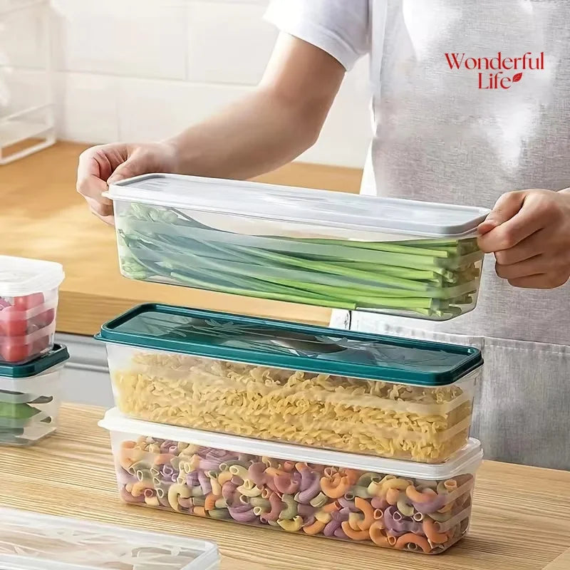 Food Storage Container with Airtight Lid - Fresh-Keeping Plastic Box for Kitchen, Noodles, Snacks