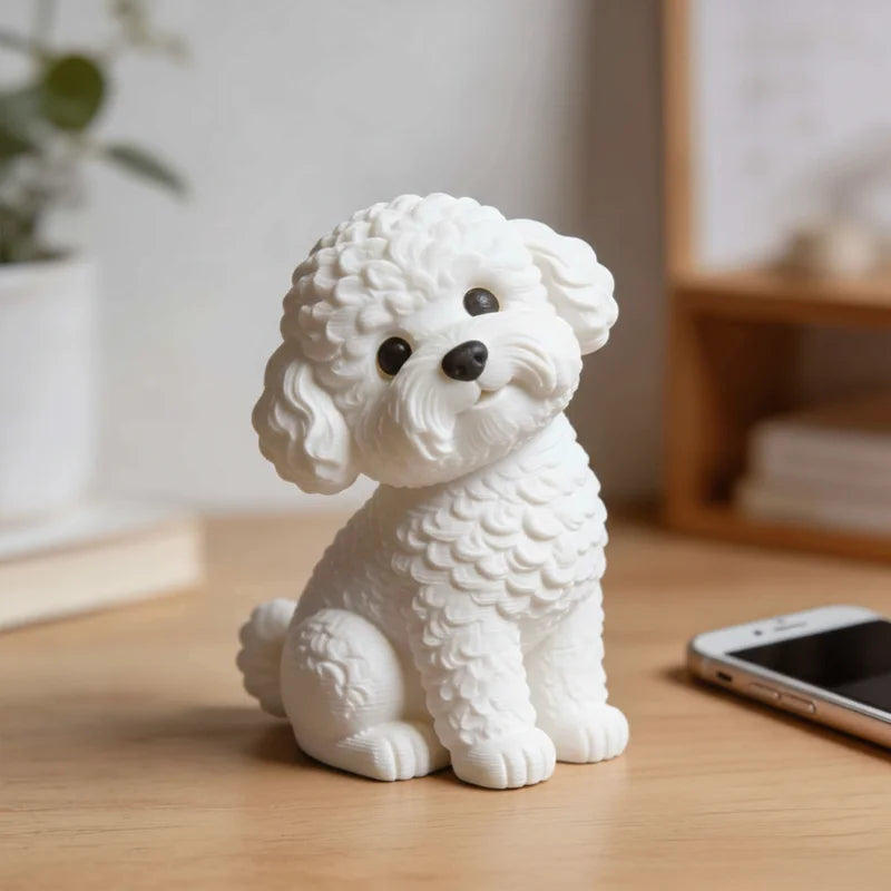 Miniature Dog Ornament - Cute Pet Dog Figurine for Room Decor, Weddings, Office Desk