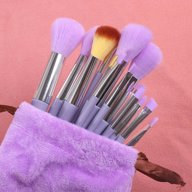 13-Piece Makeup Brush Set for Face Eye Shadow Blush with Cosmetic Bag - Soft & Durable Tools