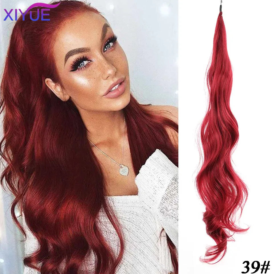 28 Inch Synthetic Ponytail Hair Extension Wavy Curling Hair Wrap for Women & Girls
