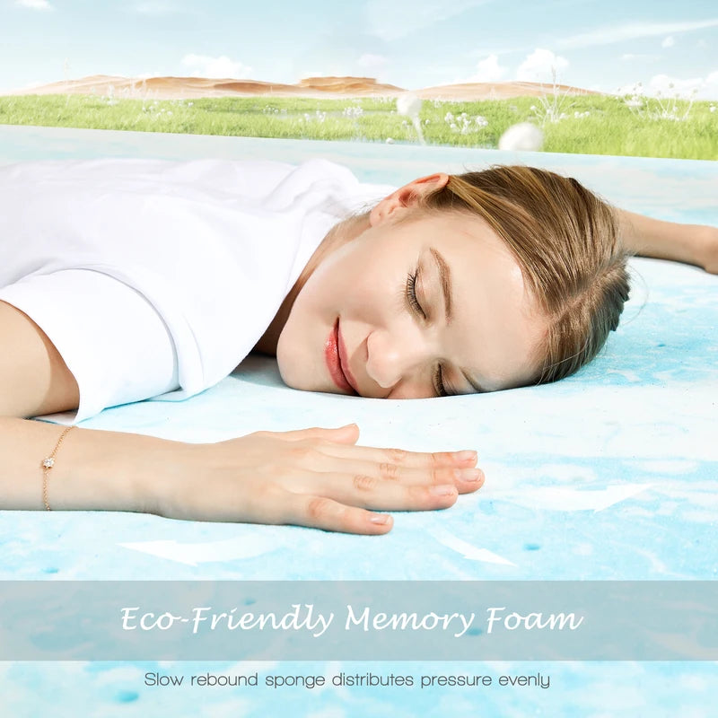 Memory Foam Mattress Topper Gel Cooling 2-4 Inch Thick Bed Pad Breathable Comfort