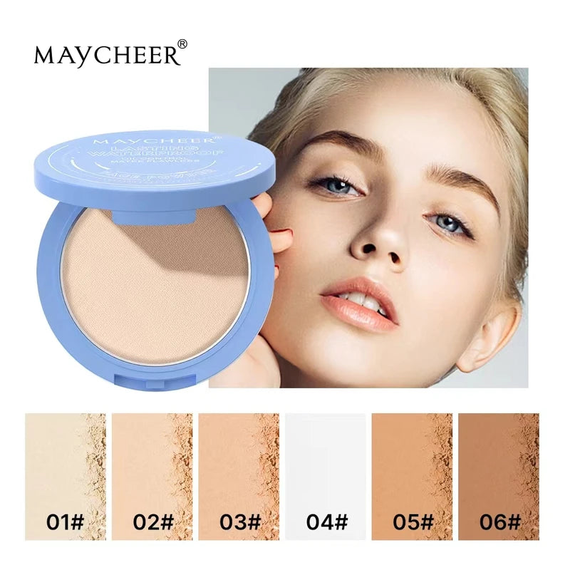 Oil Control Matte Face Powder with Mirror - Long Lasting Setting Makeup