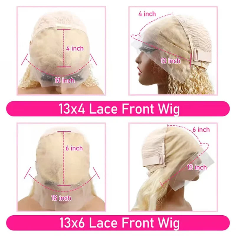 Blonde Human Hair Wigs 13x4 13x6 Lace Front Pre-Plucked Full Wig 18-46 Inch