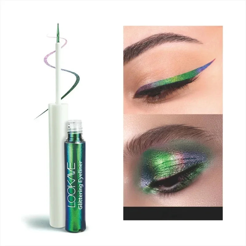 Multicolor Liquid Eyeliner with Glitter & Pearlescent Finish - Long Lasting, 2.5g