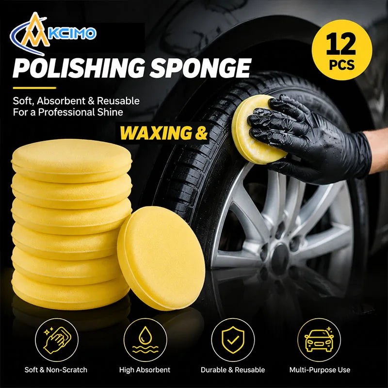 Car Waxing Foam Sponge Pads 12Pcs Soft Applicator Polishing & Cleaning