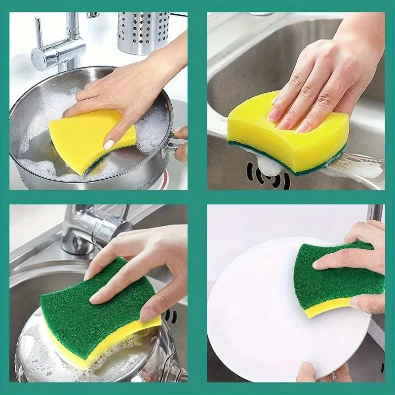 Heavy Duty Absorbent Kitchen Sponge Set for Dish Cleaning and Grease Removal