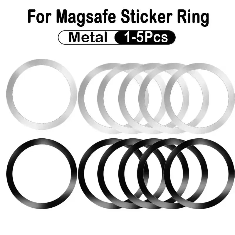 Magnetic Metal Plate Ring for Wireless Chargers - Universal Steel Sticker for Car Phone Holders