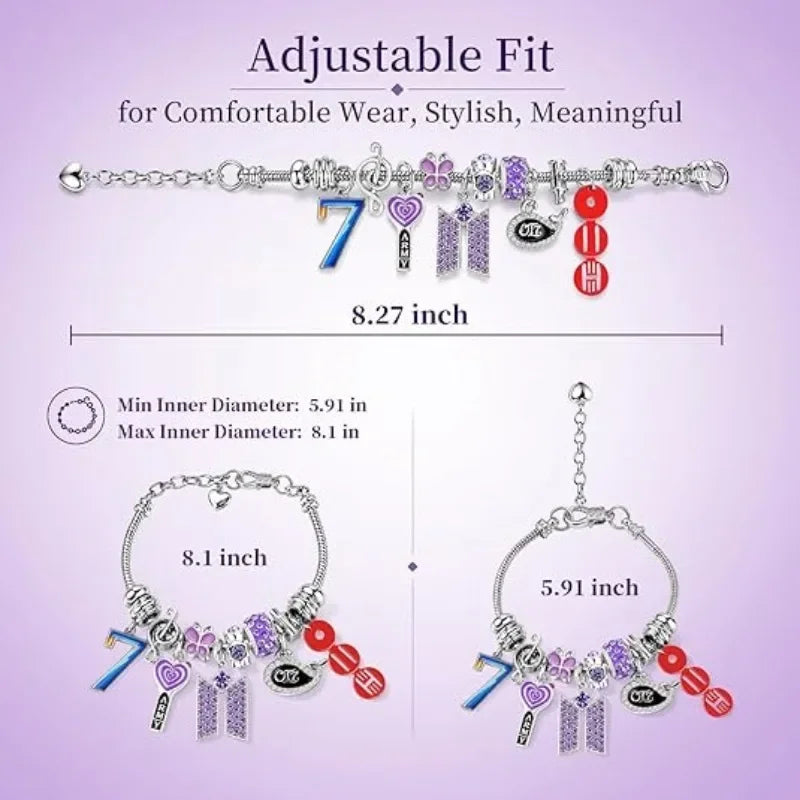 BT21 Group Whale Bead Bracelet Fan Merchandise Ot7ARMY