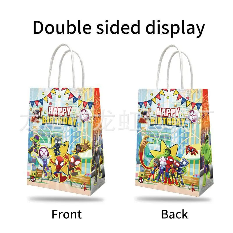 Spider Man Avengers Gift Bags - Kraft Paper Party Packaging Supplies