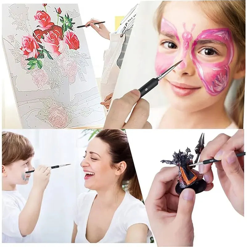Miniature Paint Brush Set for Acrylic Watercolor Oil Painting - 11/22 Pcs