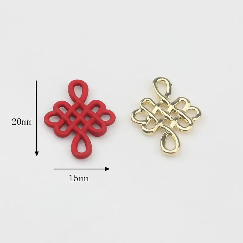 10pcs Zinc Alloy Charms for DIY Jewelry Making Enamel Chinese Knot Connectors