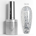 Nail Gel Polish Kit with Soft Round Brush - HEMA & TPO Free, Long-Lasting Sparkle Cat Eye Colors