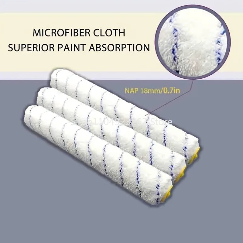 Extendable Handle Microfiber Paint Roller Set for Wall Painting - 18mm Cover