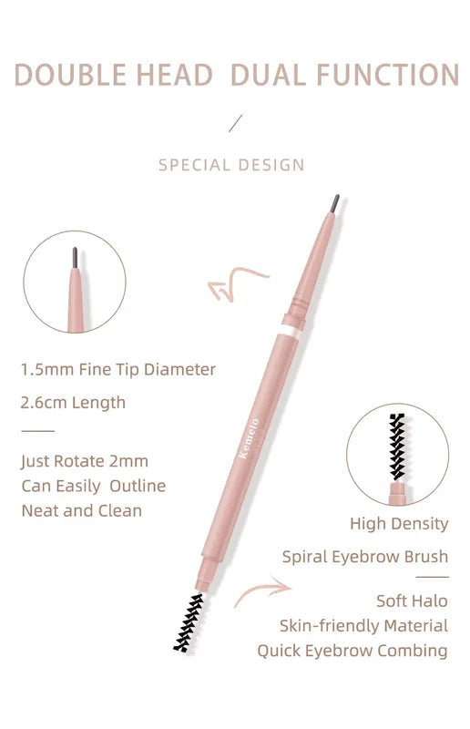 Waterproof Double-Ended Eyebrow Pencil Ultra Fine 1.5mm Long Lasting Makeup Tool