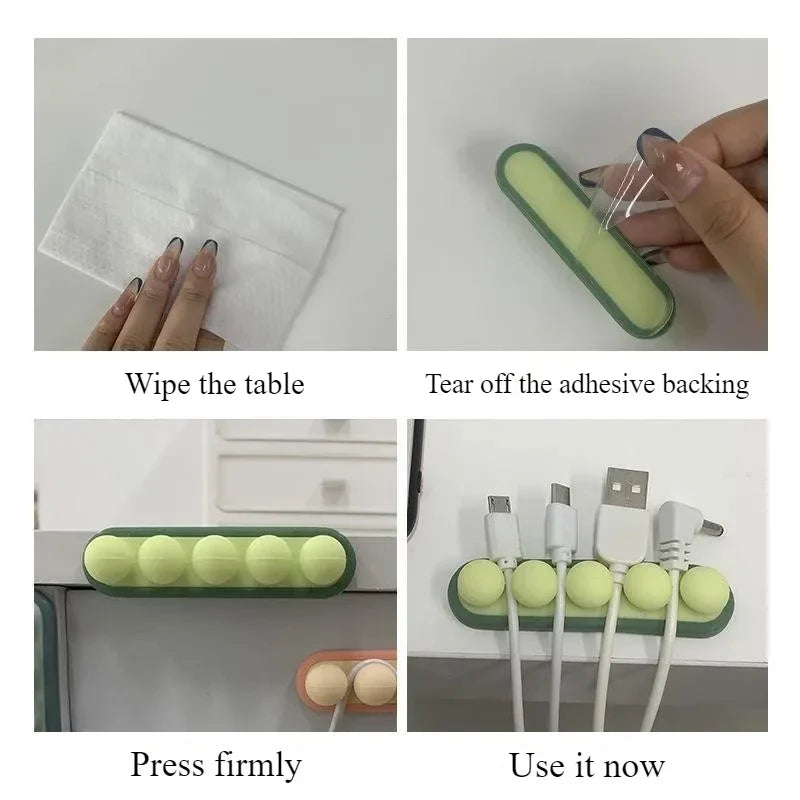 Desktop Cable Organizer Wire Winder Self-Adhesive Management Clip Office Desk