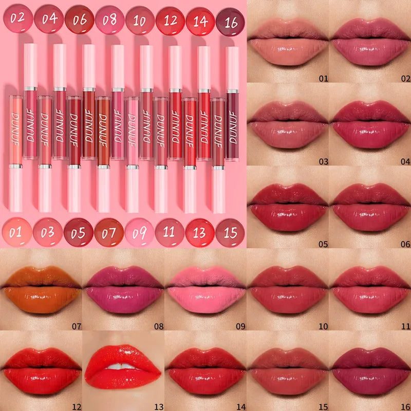 Highly Pigmented Hydrating Lip Gloss with Mirror - 16 Colors for Sexy Lips