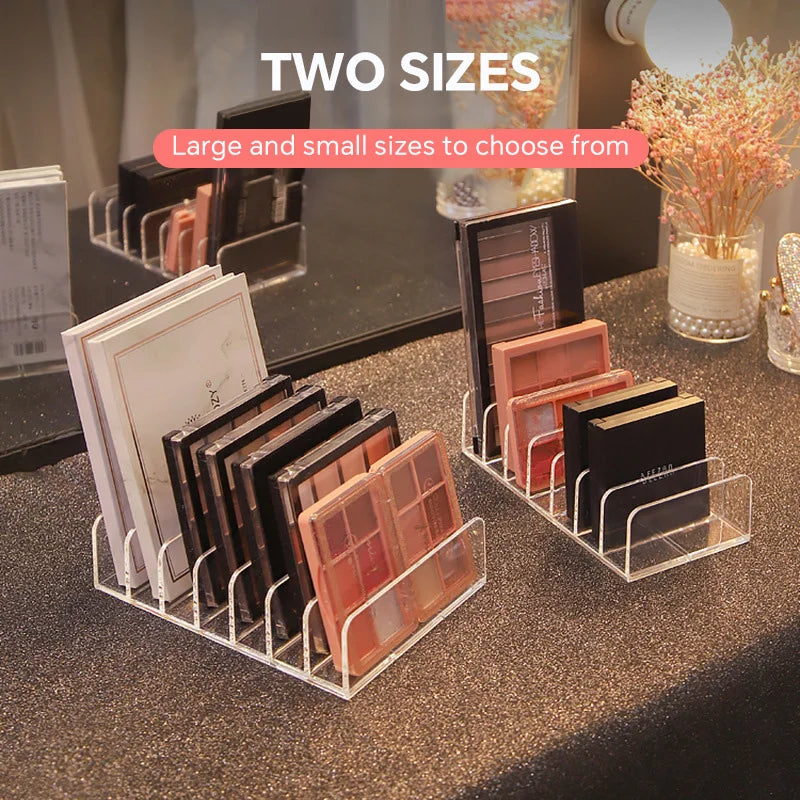 7-Compartment Makeup Organizer Acrylic Storage Box for Cosmetics and Eye Shadow Palette