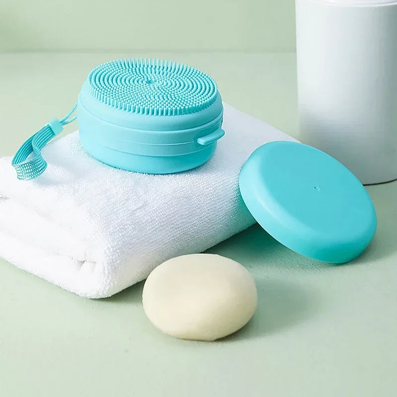 Silicone Body Scrubber Back Massage Brush with Hanging Rope - Spa & Shower Exfoliator