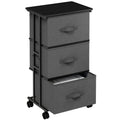 3-Drawer Rolling Fabric Dresser Storage Cabinet with Steel Frame for Bedroom Closet Entryway