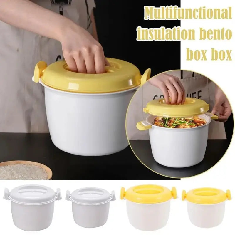 Microwave Rice Cooker Steamer Pot Multi-Function Food Container with Variants