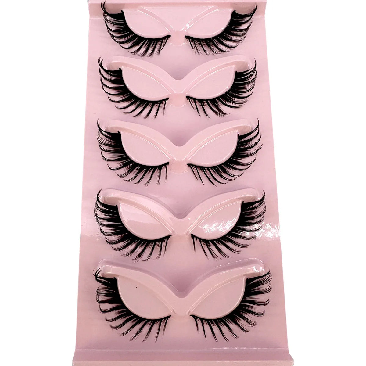 3D Cat Eye False Eyelashes Pack - Natural, Winged, Thick & Messy Ends