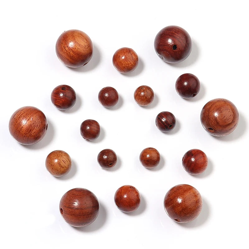Natural Wood Beads for Jewelry Making 6-12mm Round Loose Beads DIY Bracelets Necklaces