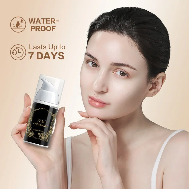 Waterproof Herbal Brow Tint Kit Long-Lasting Semi-Permanent Eyebrow Dye for Home Use