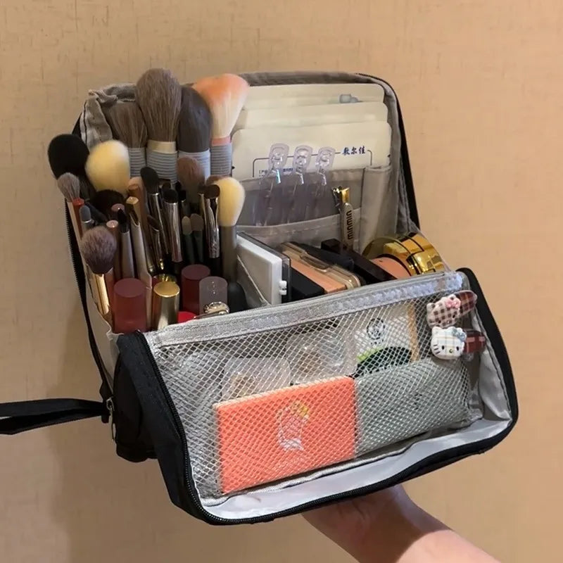 Large Capacity Women's Travel Cosmetic Bag Organizer Makeup Brush Holder Toiletry Wash Bag