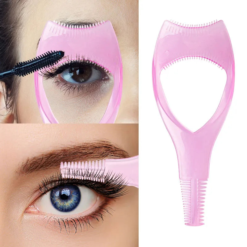 3-in-1 Eyelash Comb & Mascara Tool Guard Curler Applicator Makeup Brush