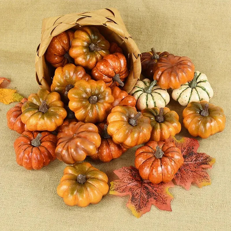 Autumn Faux Pumpkins Decorations for Thanksgiving Harvest Home DIY Crafts Halloween