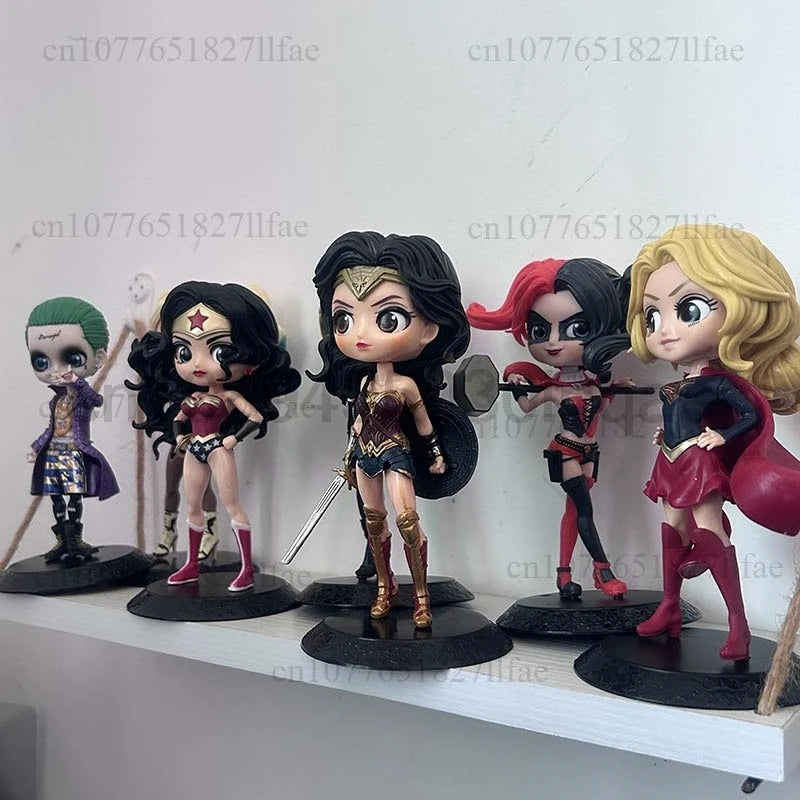 Action Figure Toys Set - Harley Quinn Joker Cat Wonder Woman Doll Gift for Children